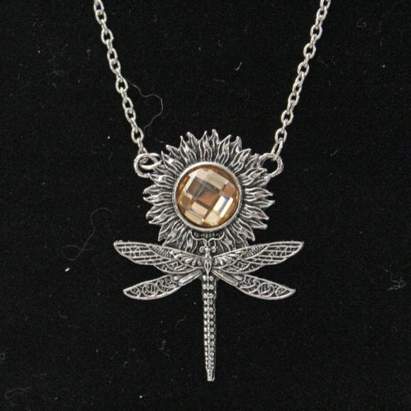 New Cute Fashion Silver Tone Double Chain Sunflower Necklace N34 - Picture 4 of 5